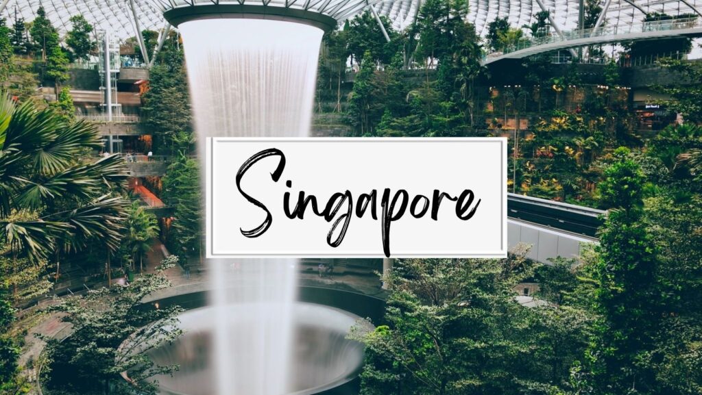 Beautiful fountain and garden in SIngapore