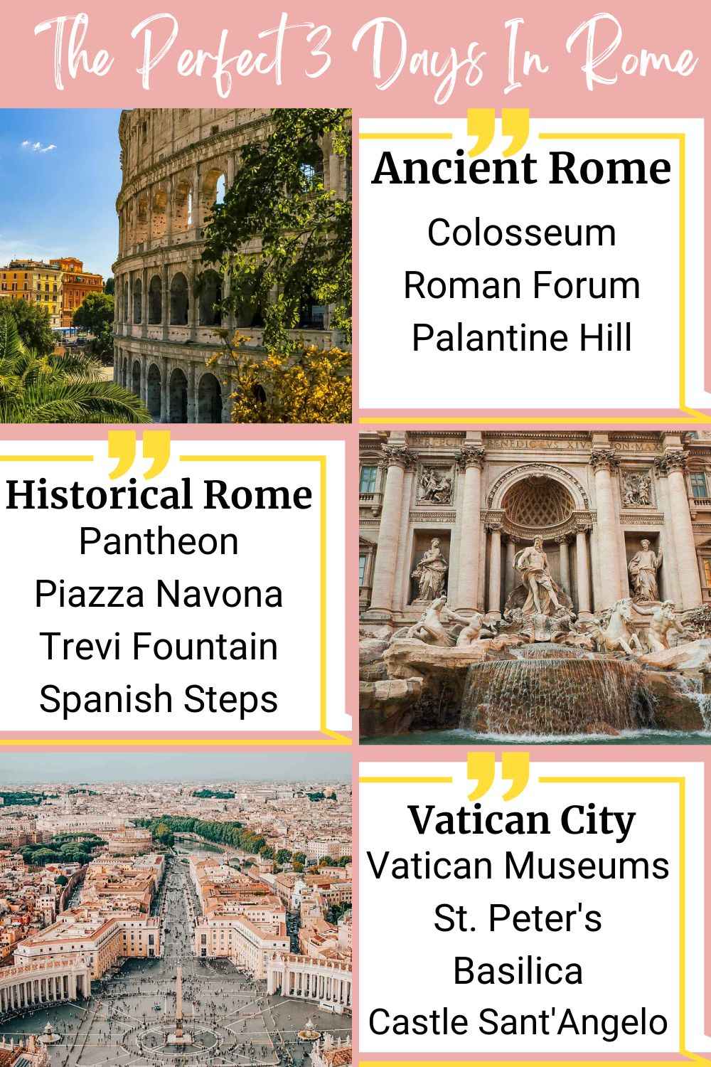 The Best 3 Days in Rome Itinerary For First-Time Visitors - Travel and ...