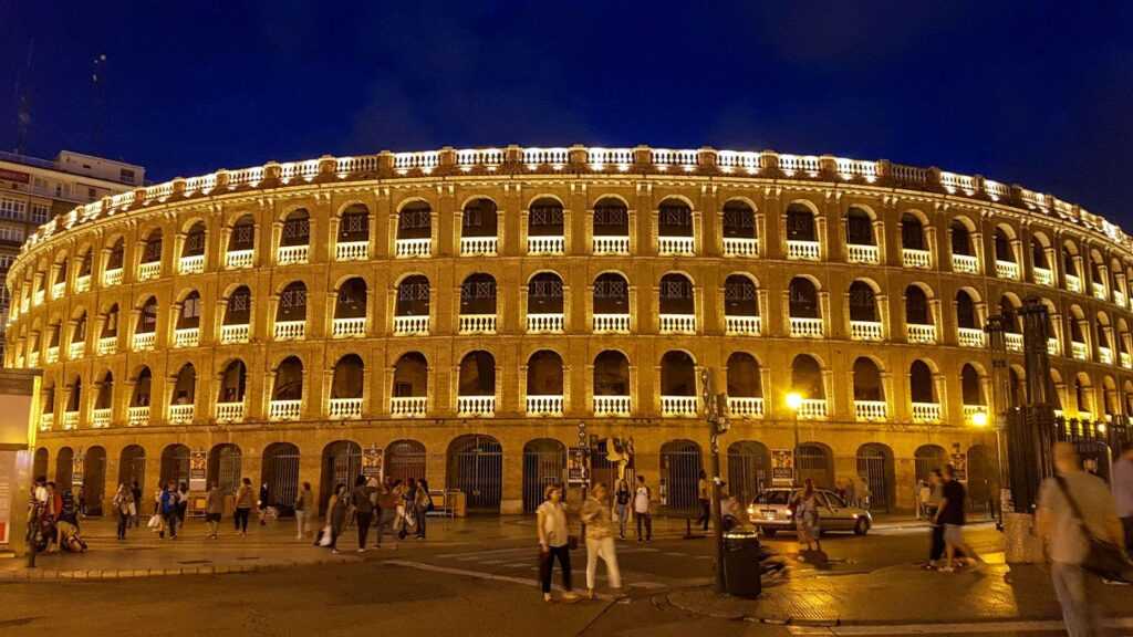 Bullring during nighttime