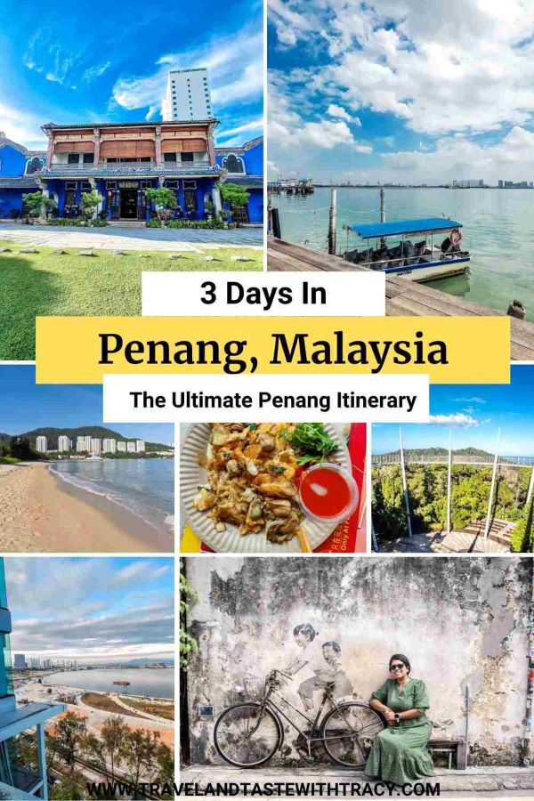 Pinterest Pin with images of Penang city